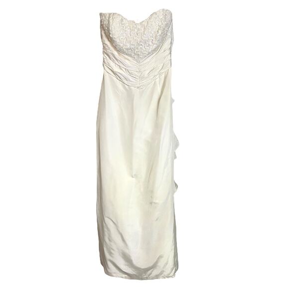Gunne Sax Dresses & Skirts - Vintage 80s Gunne Sax White Long Dress Sequined Strapless Wedding Gown Size 9/10